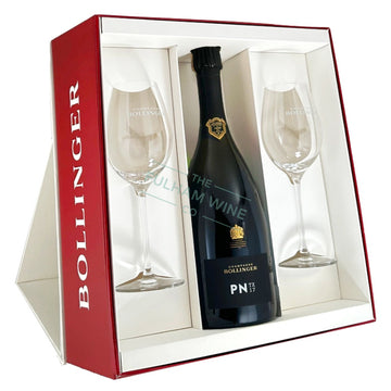 Bollinger PN TX17 Champagne - with Bollinger Flutes and Bollinger Gift Box - The Fulham Wine Company